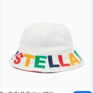 STELLA MCCARTNEY Kids Reversible Logo Print Bucket Hat in Cotton